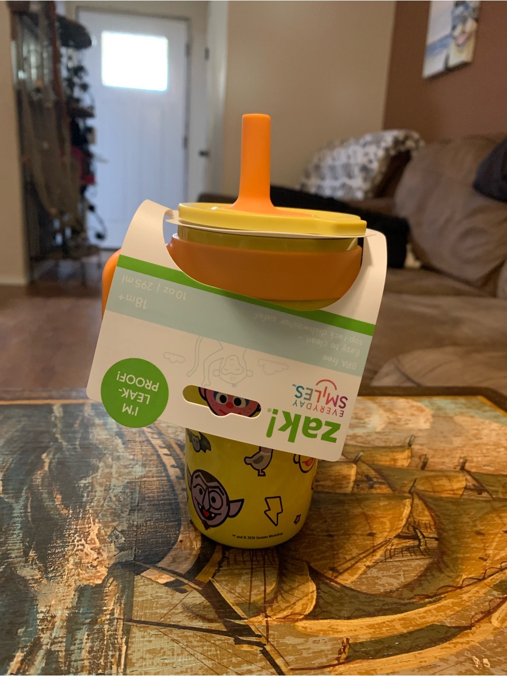 Zak Everyday Smiles Kids Cup with Orange Spill-Proof Spout